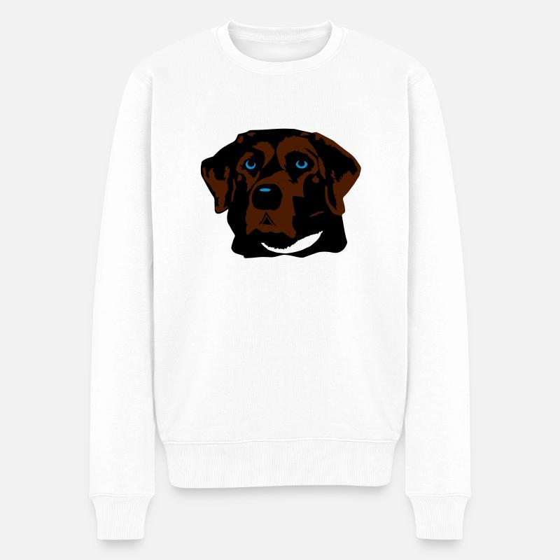 Labrador braun, blond oder schwarz - Männer Premium Bio Pullover - Weiß