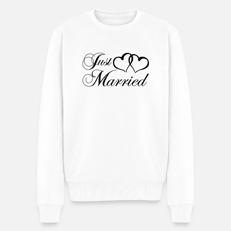 just_married_coeur - Pull Premium bio Homme - blanc