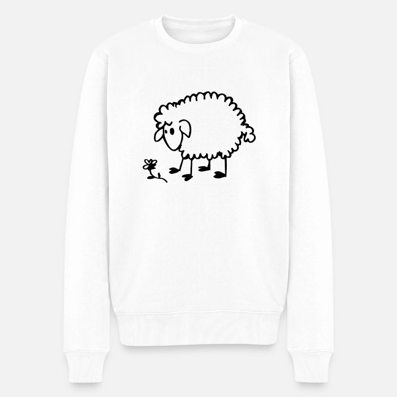 Schaf - Männer Premium Bio Pullover - Weiß
