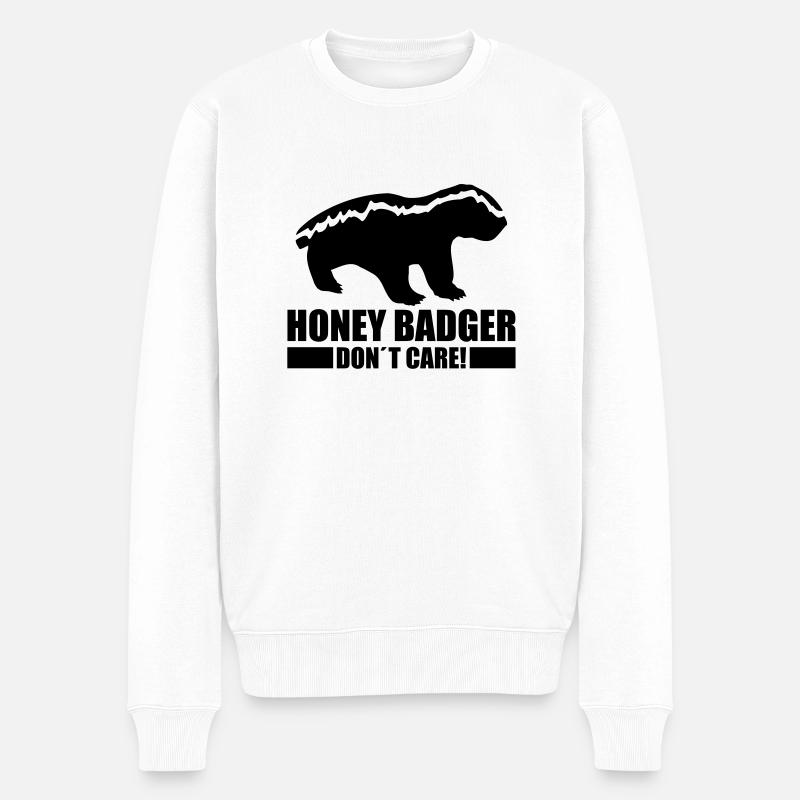 honey_badger_dont_care_rp1 - Männer Premium Bio Pullover - Weiß