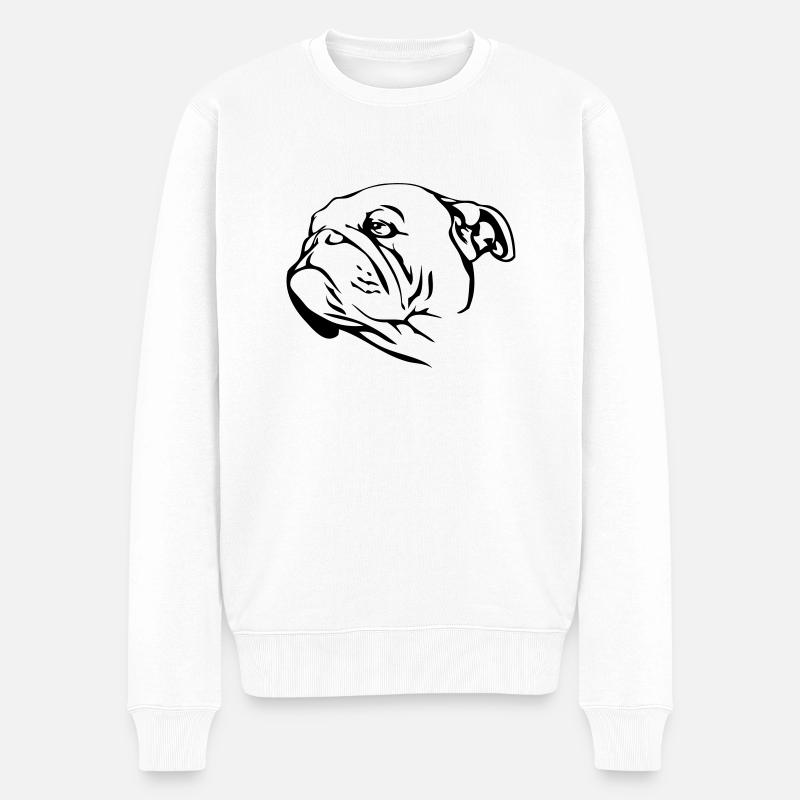 Bulldog - Männer Premium Bio Pullover - Weiß