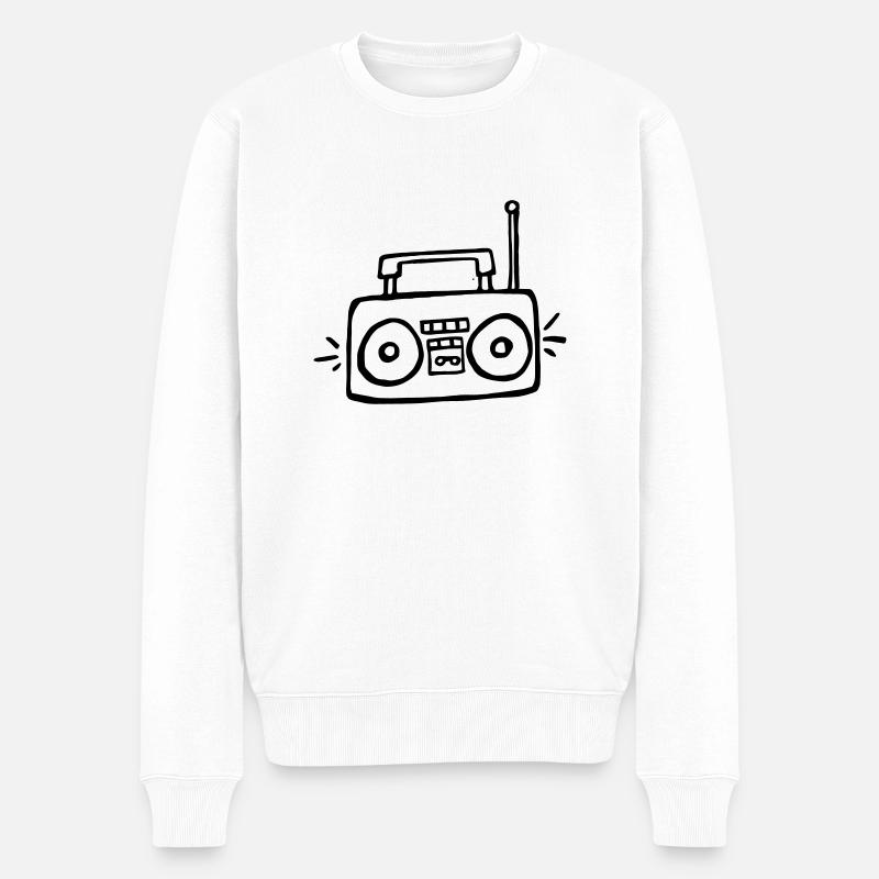 music radio - Männer Premium Bio Pullover - Weiß
