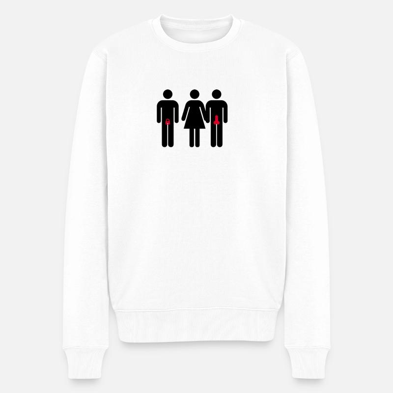 Cuckold Beziehung - Männer Premium Bio Pullover - Weiß