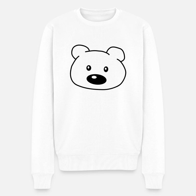 Bear Head - Pull Premium bio Homme - blanc