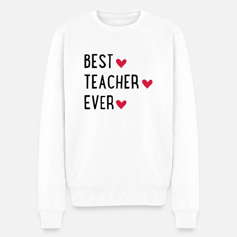 Best Teacher ever - Pull Premium bio Homme - blanc