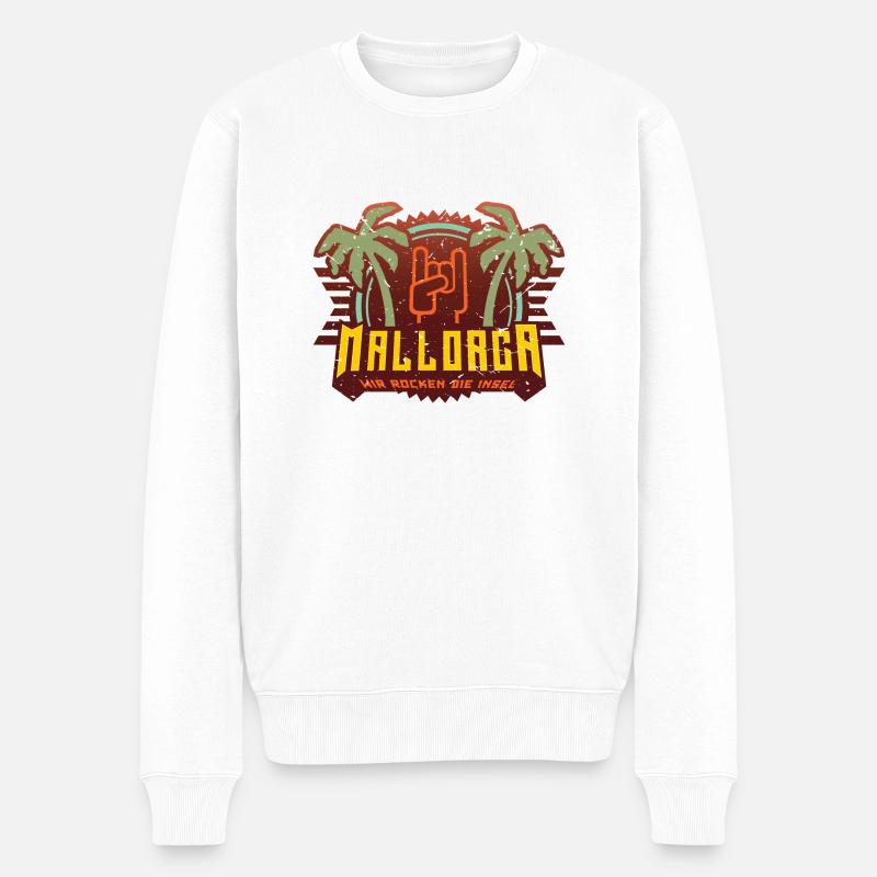 Mallorca rocken 02 - Männer Premium Bio Pullover - Weiß