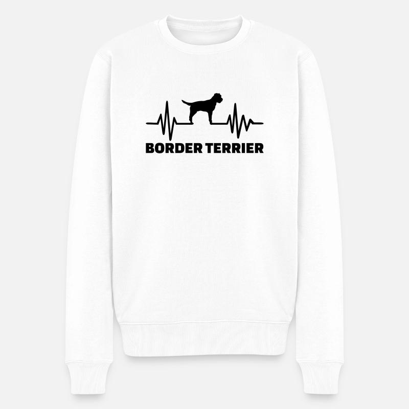 Border Terrier - Pull Premium bio Homme - blanc