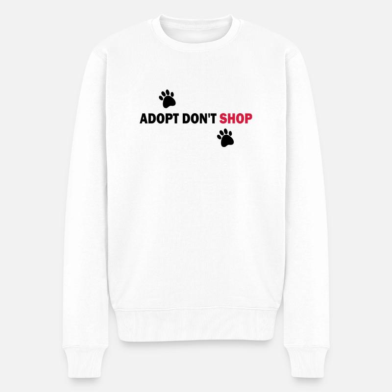 Adoptieren, nicht kaufen - Adoptieren, nicht einkaufen - Männer Premium Bio Pullover - Weiß