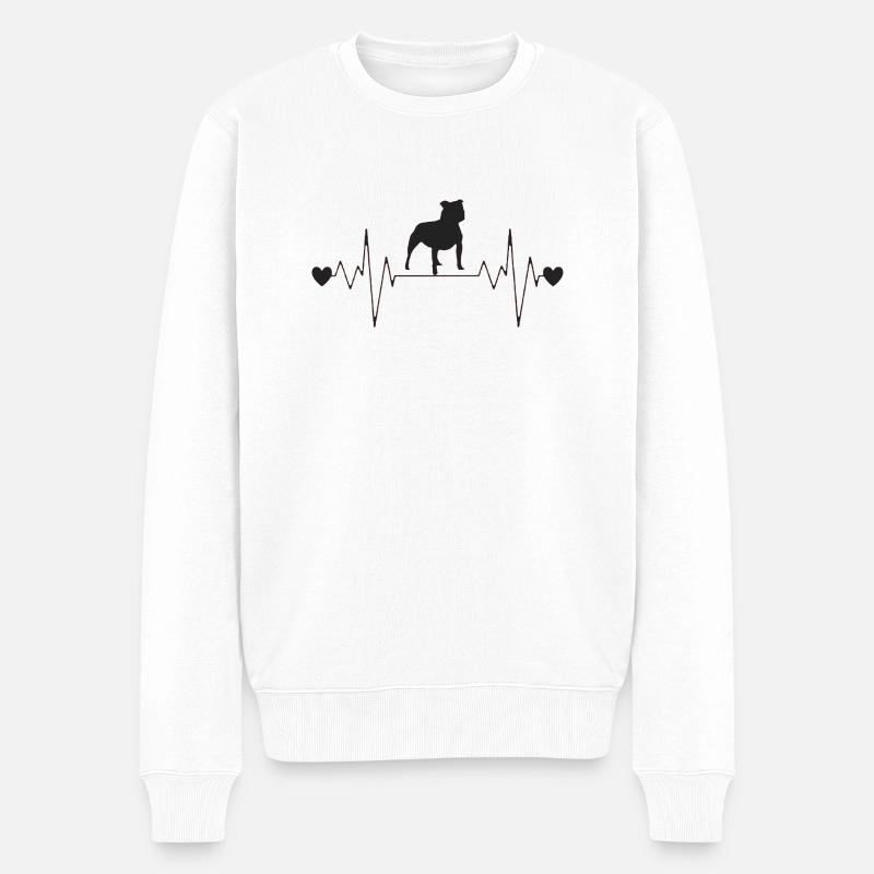Pitbull, Heartbeat - Pull Premium bio Homme - blanc