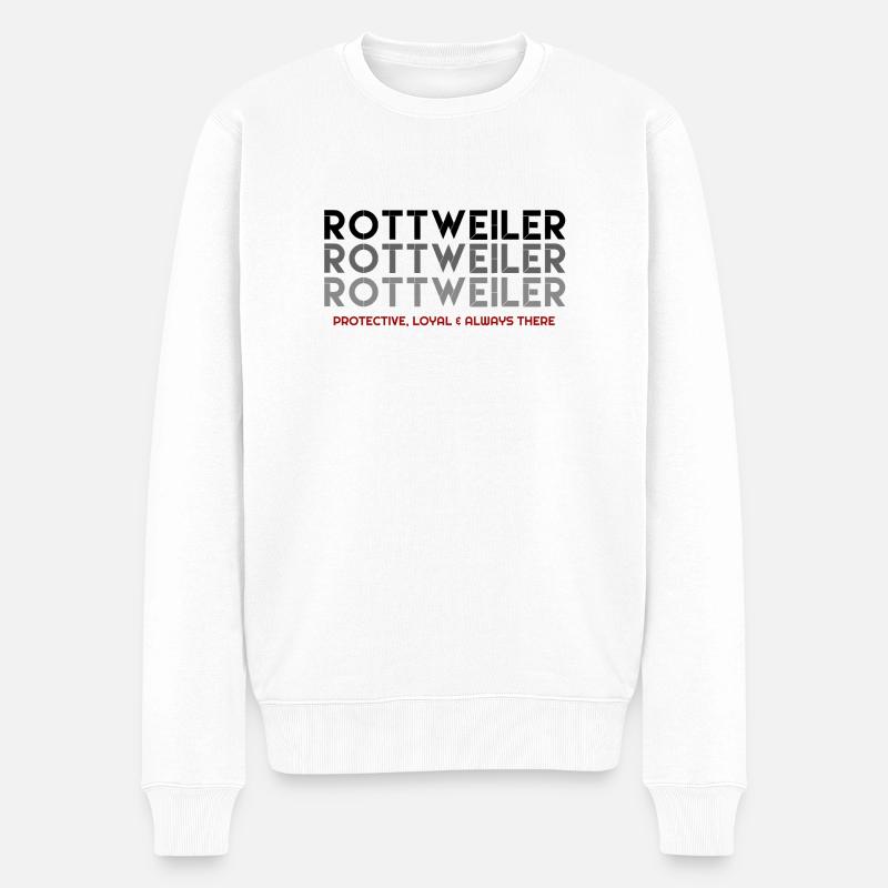 Ich liebe Rottweiler, Rottweiler, Rottweiler Hund - Männer Premium Bio Pullover - Weiß
