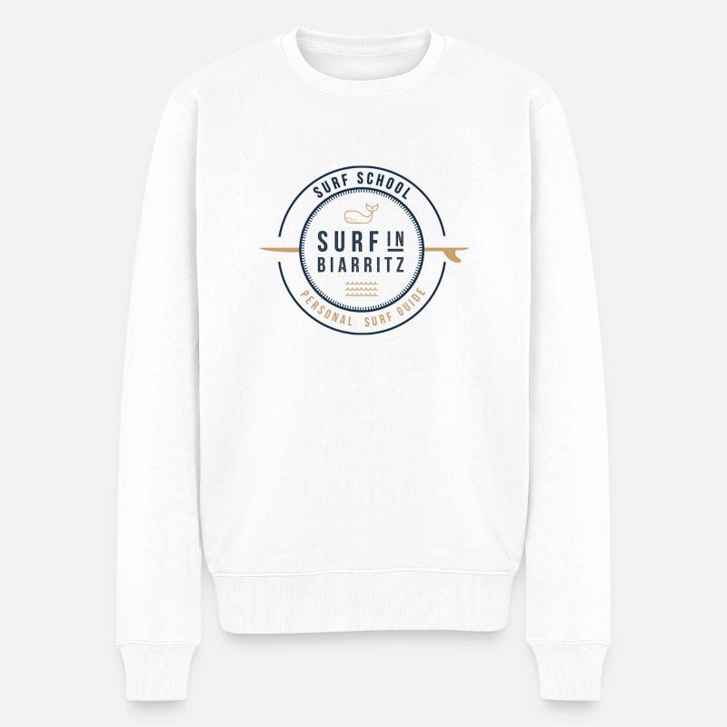 Logo für Surfen - Männer Premium Bio Pullover - Weiß