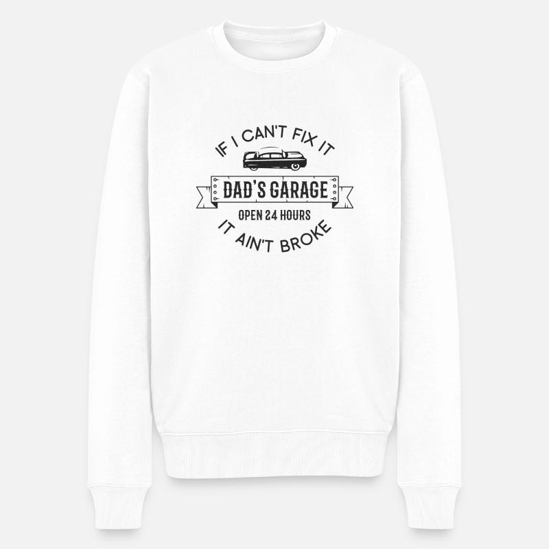 Papa s Garage - Pull Premium bio Homme - blanc
