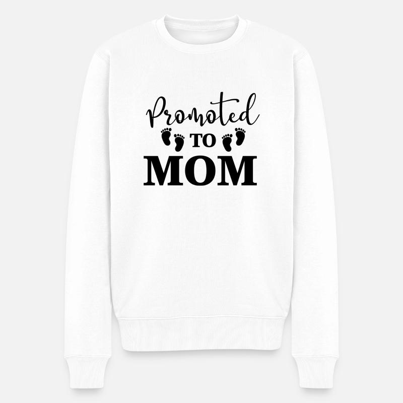 Promoted to MOM - Männer Premium Bio Pullover - Weiß
