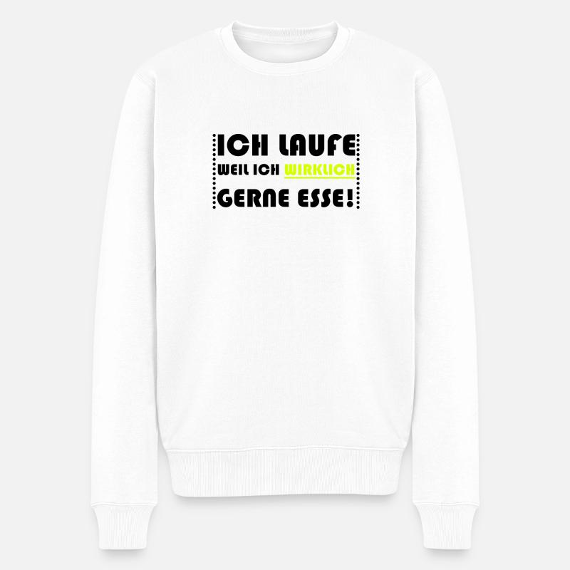Laufen + Essen <3 - Männer Premium Bio Pullover - Weiß