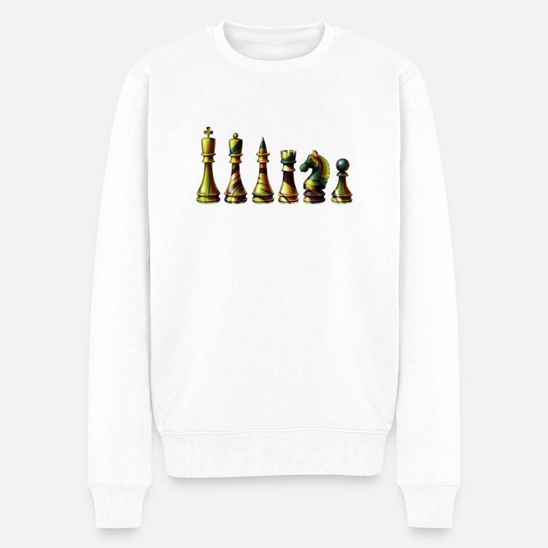 Schach - Männer Premium Bio Pullover - Weiß