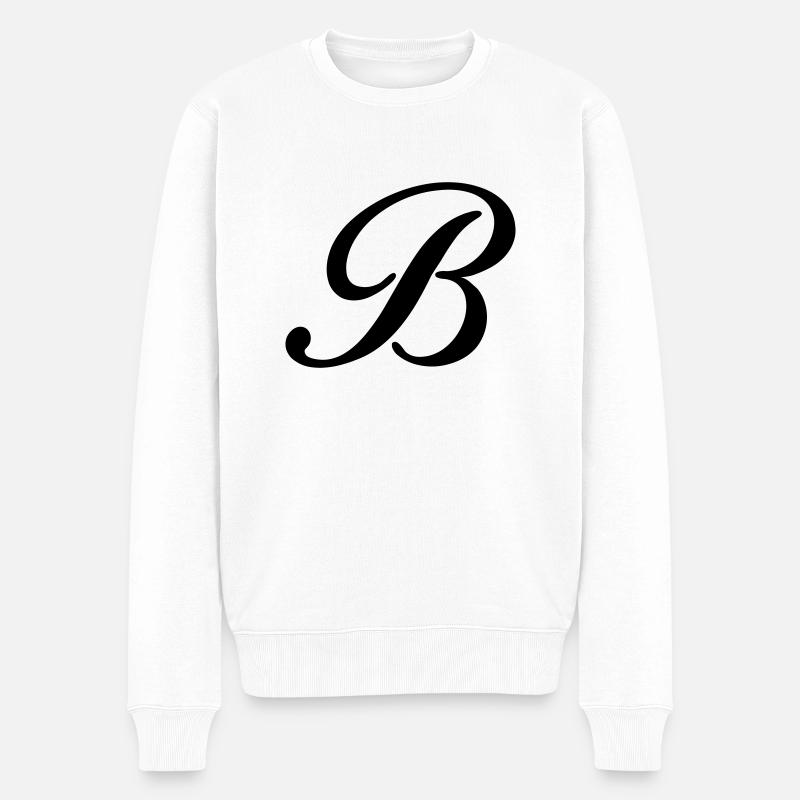 B - Männer Premium Bio Pullover - Weiß