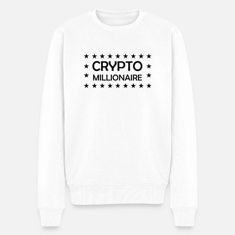 Crypto Bitcoin Trading - Männer Premium Bio Pullover - Weiß