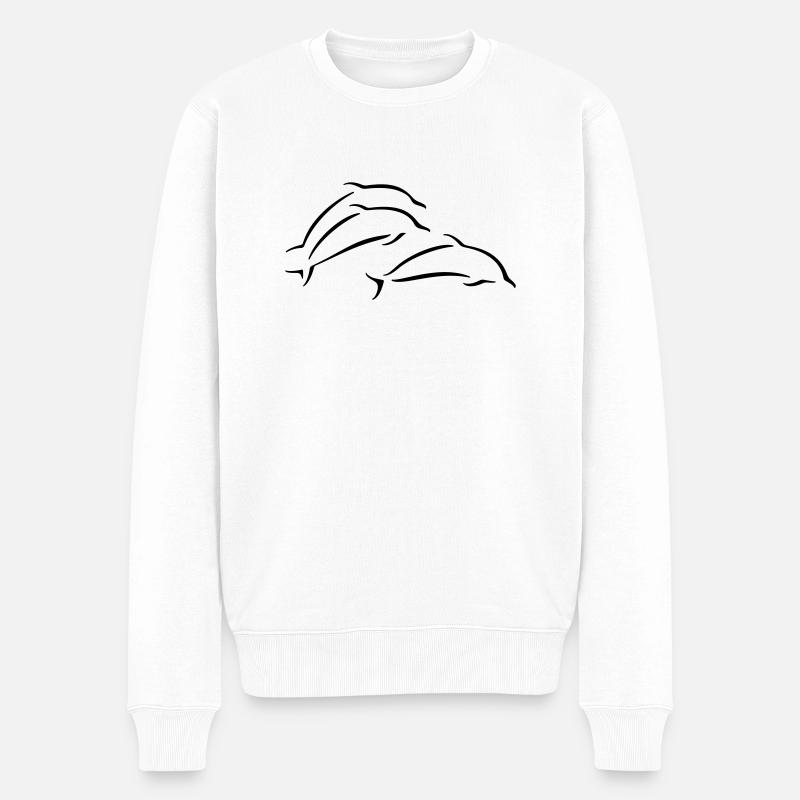 Delphine - Männer Premium Bio Pullover - Weiß
