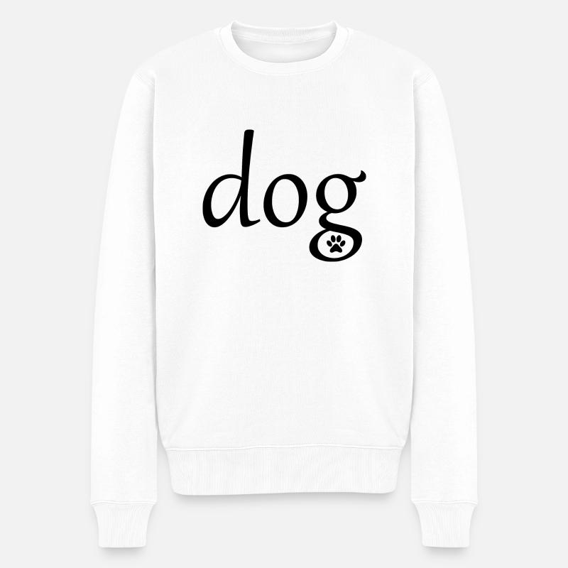 Dog Hund - Männer Premium Bio Pullover - Weiß