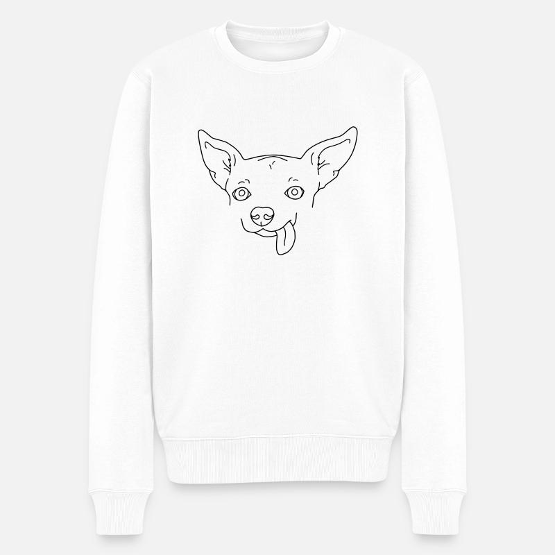 Hund - Männer Premium Bio Pullover - Weiß