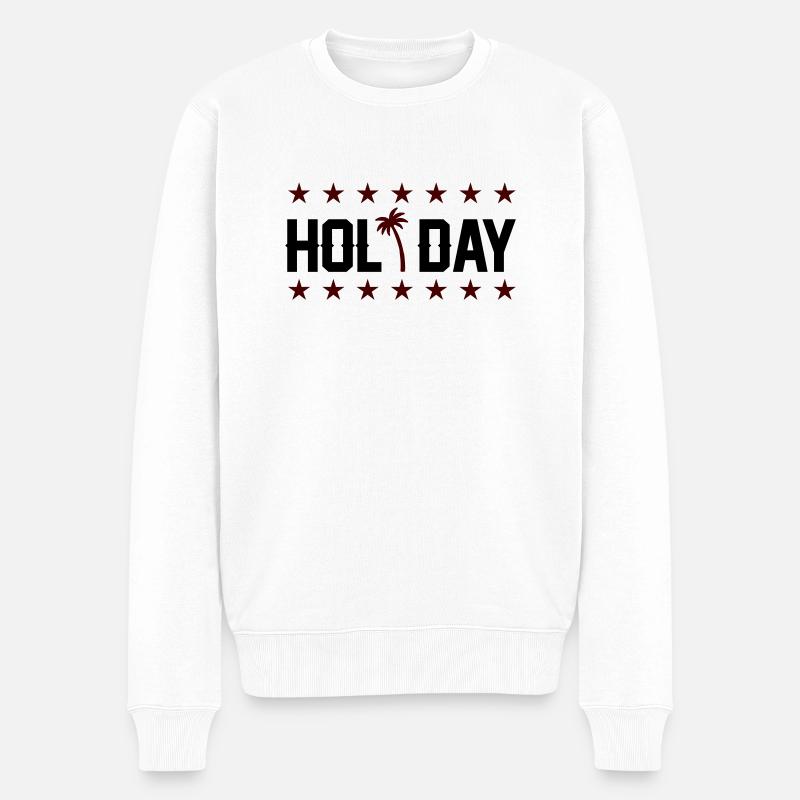 holiday - Männer Premium Bio Pullover - Weiß