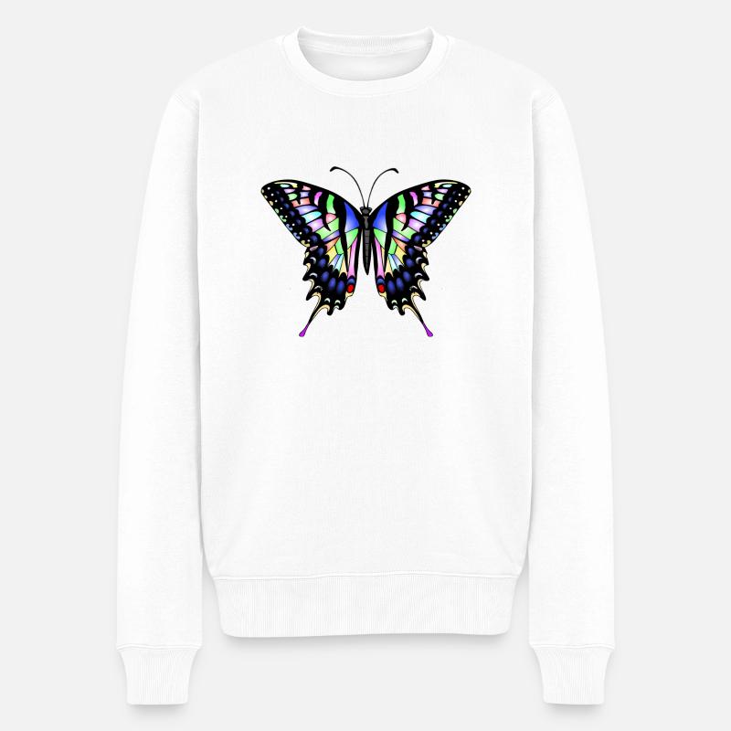 Papillon à queue d’aronde - Pull Premium bio Homme - blanc