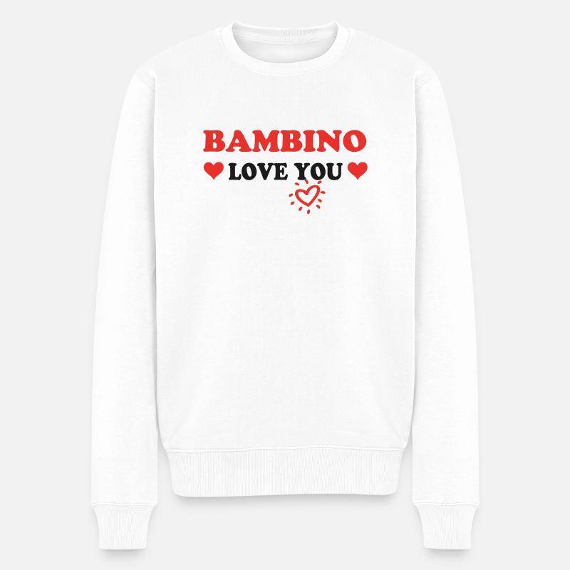BAMBINO love you - Männer Premium Bio Pullover - Weiß