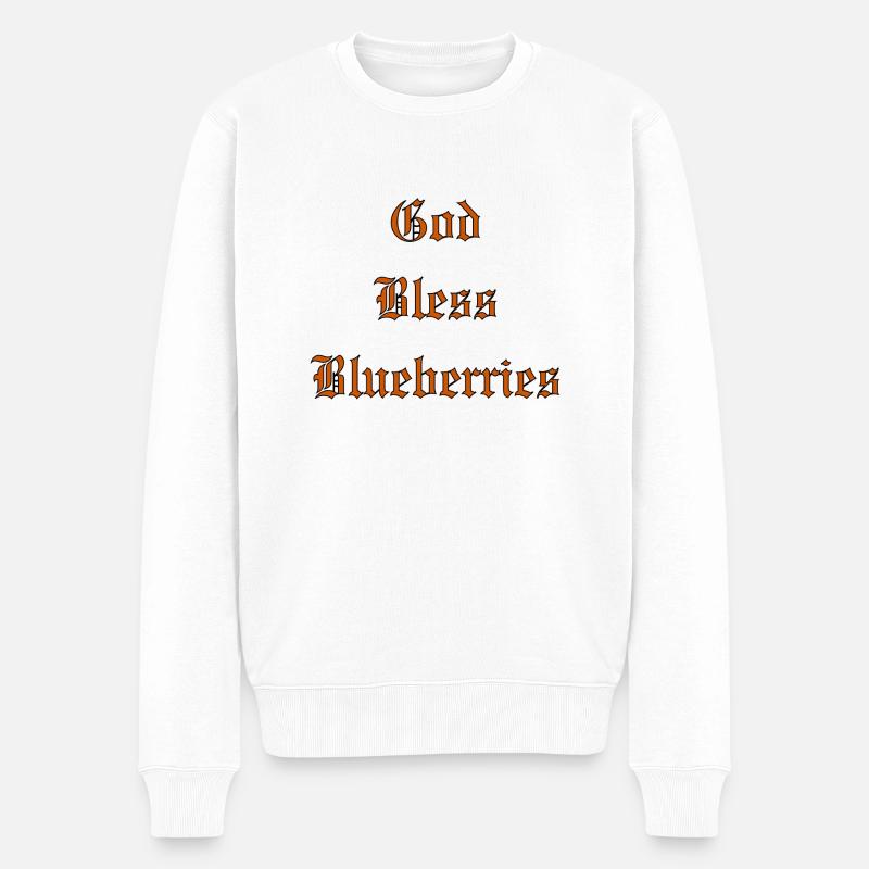 GodBlessMyrtilles - Pull Premium bio Homme - blanc