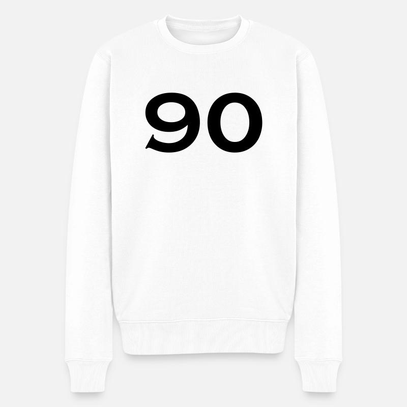 90 - Männer Premium Bio Pullover - Weiß