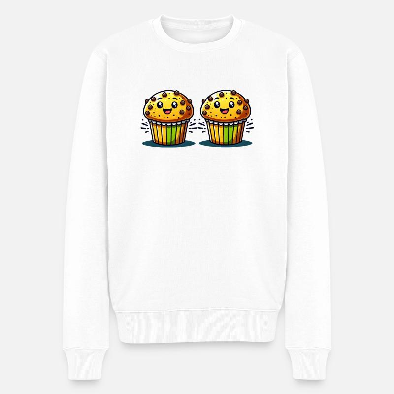 Muffin Comic - Männer Premium Bio Pullover - Weiß
