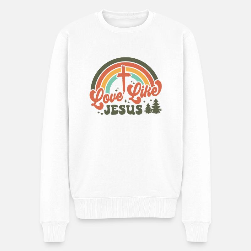 Aimez comme Jésus - Pull Premium bio Homme - blanc