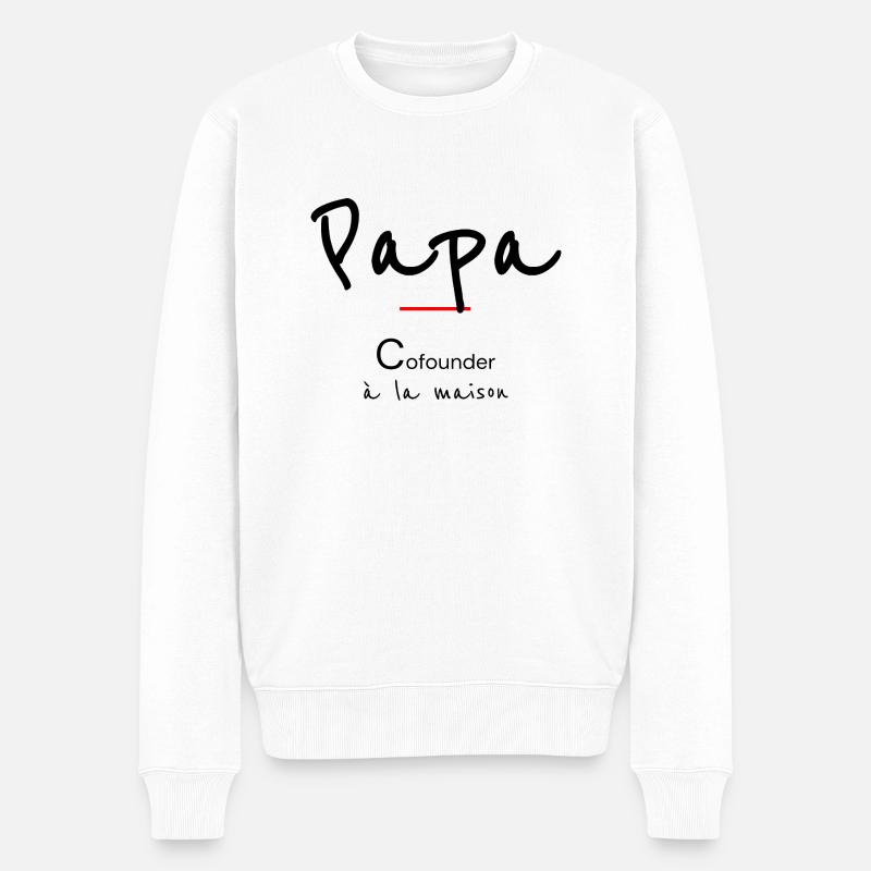 Papa - Pull Premium bio Homme - blanc