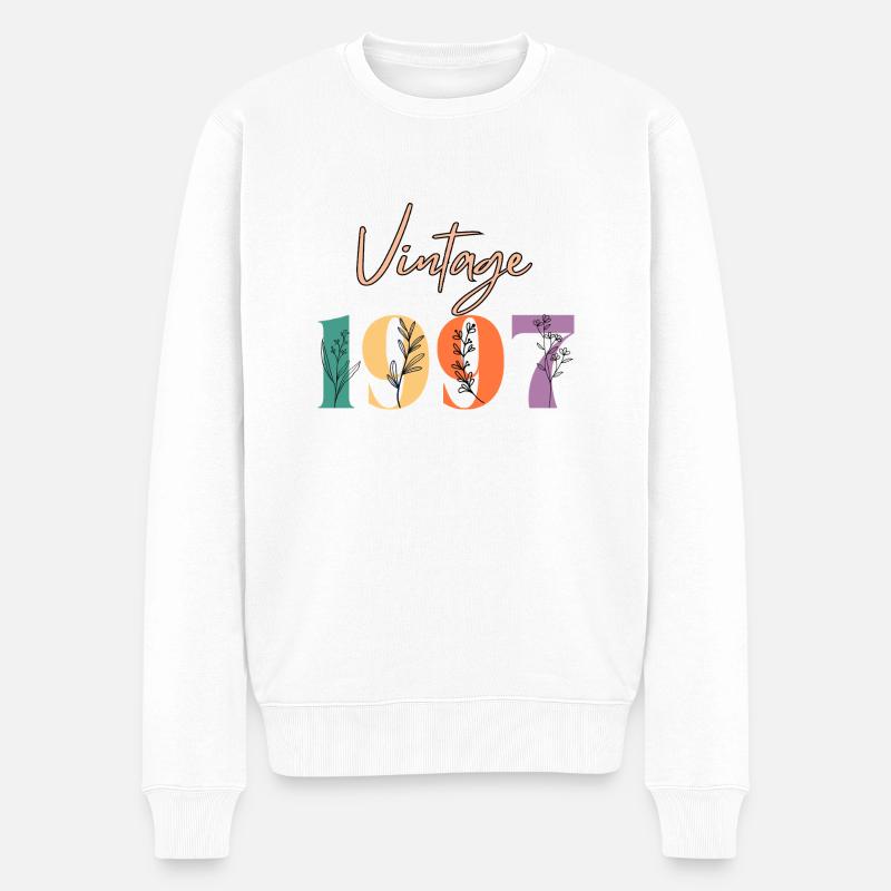 Jahrgang 1997 Blumen - Männer Premium Bio Pullover - Weiß
