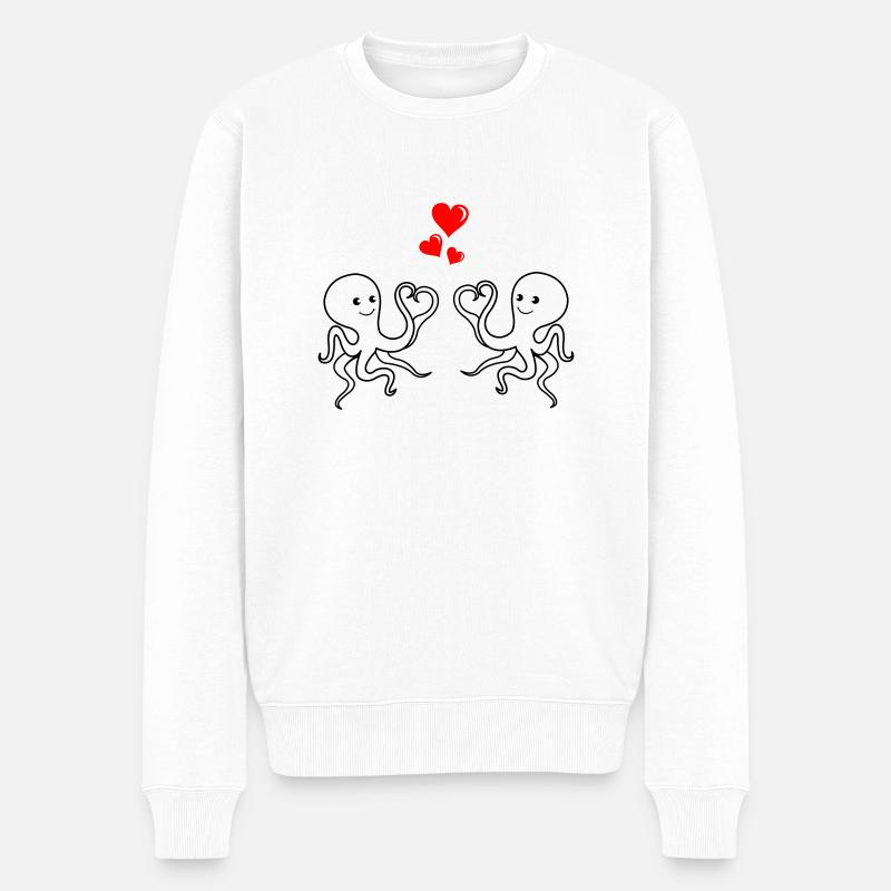 octopus love - Männer Premium Bio Pullover - Weiß