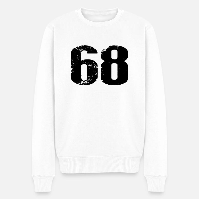 68 Zahl Trikot - Männer Premium Bio Pullover - Weiß