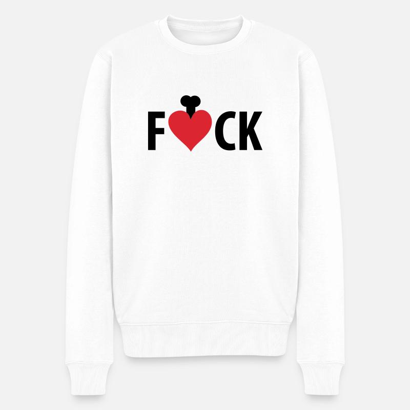 F2CK - Männer Premium Bio Pullover - Weiß