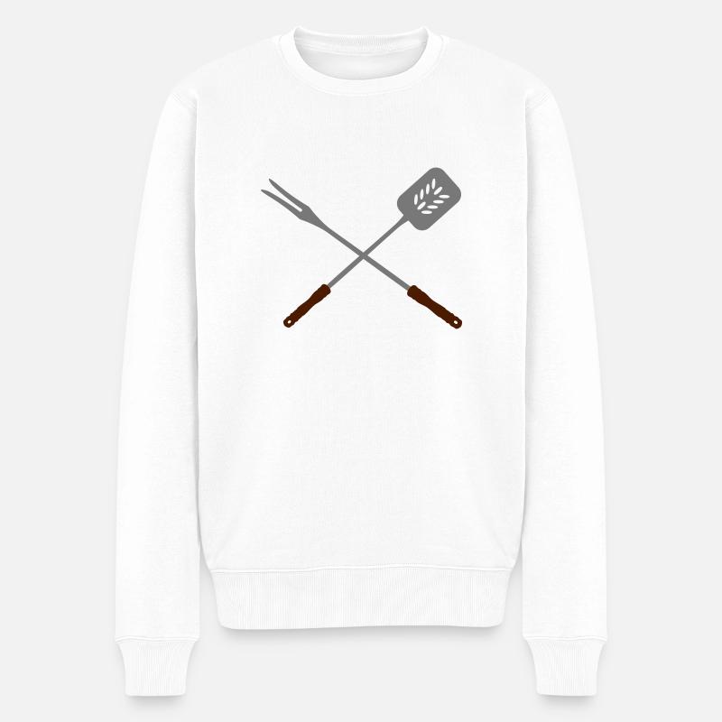 Grillen - Männer Premium Bio Pullover - Weiß