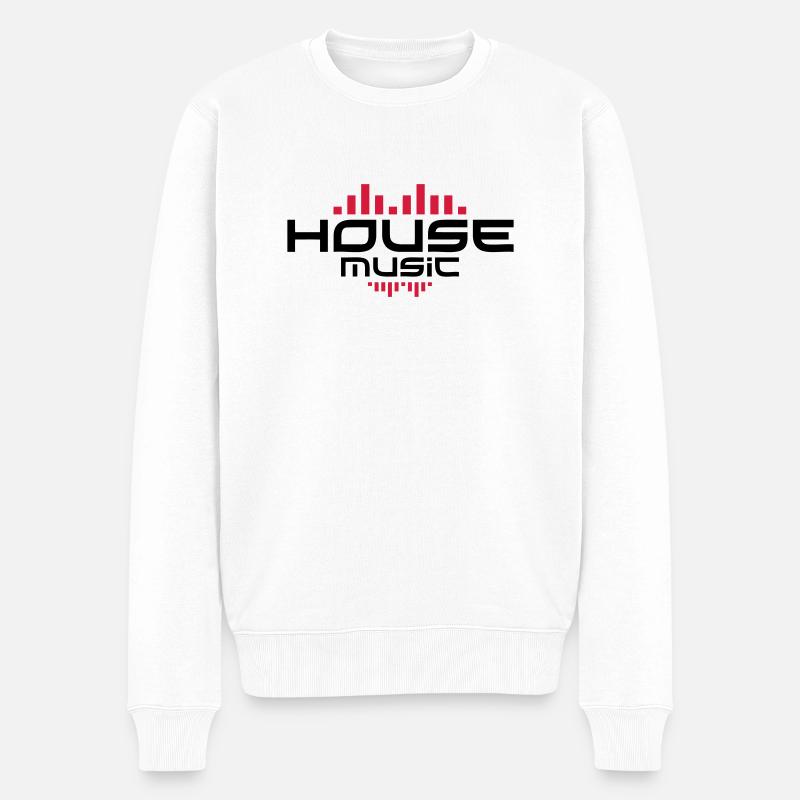 Housemusik - Männer Premium Bio Pullover - Weiß