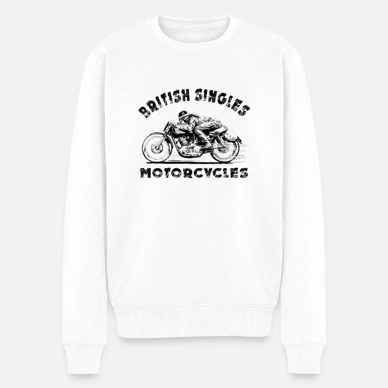 british motorcycles - Pull Premium bio Homme - blanc