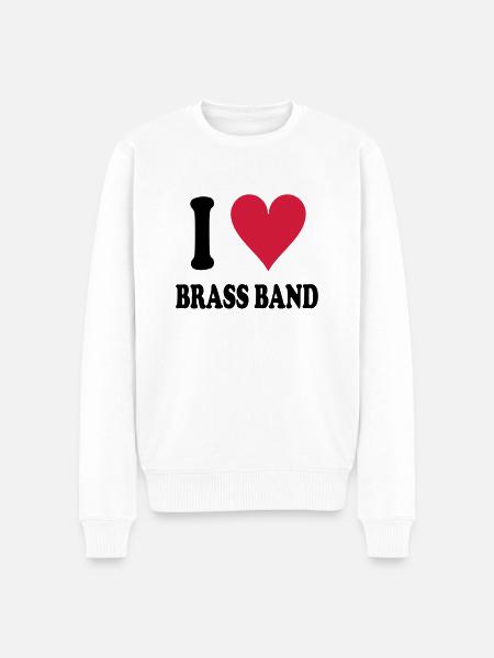 I love Brass Band - Men's Premium Organic Jumper - white