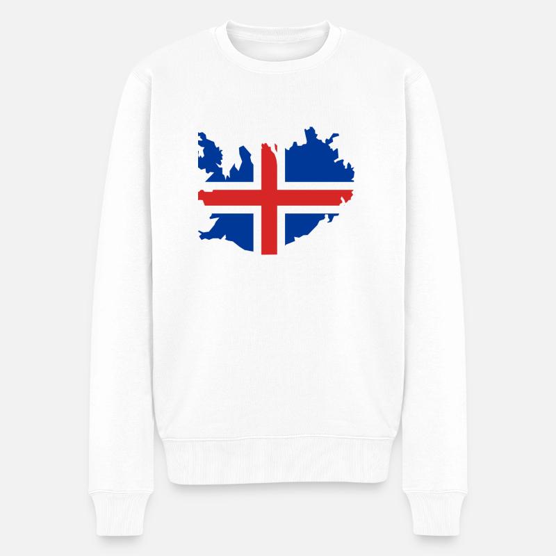 Iceland - Männer Premium Bio Pullover - Weiß