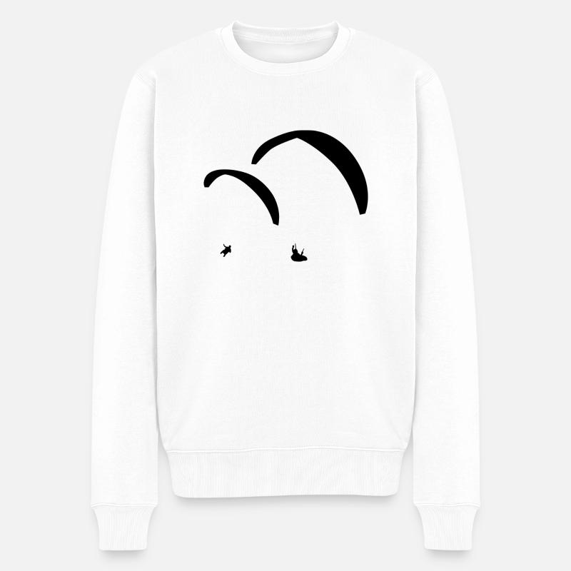 I LOVE PARAGLIDING - Männer Premium Bio Pullover - Weiß