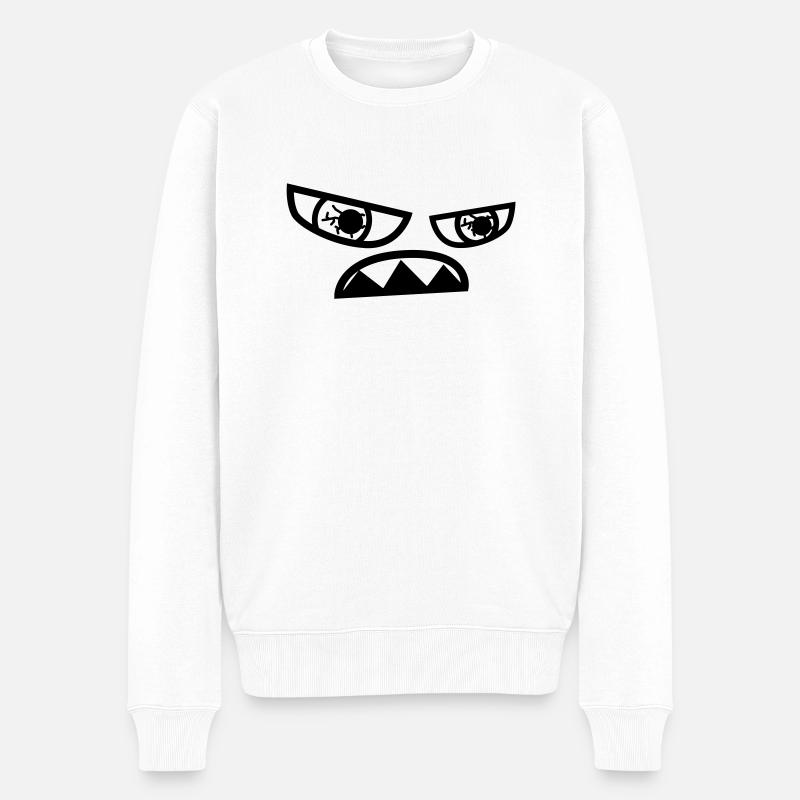 monster - Männer Premium Bio Pullover - Weiß
