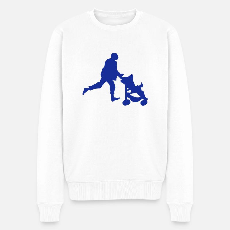 dad daddy - Männer Premium Bio Pullover - Weiß