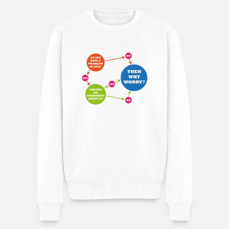 Then why worry - Männer Premium Bio Pullover - Weiß