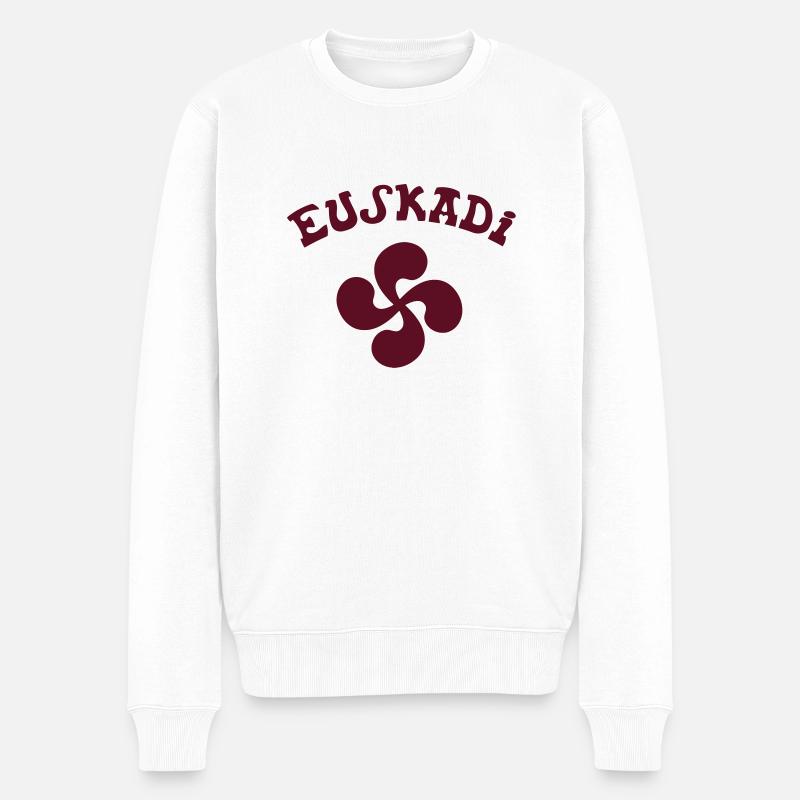 Baskische Rote Kreuz Vektor - Männer Premium Bio Pullover - Weiß