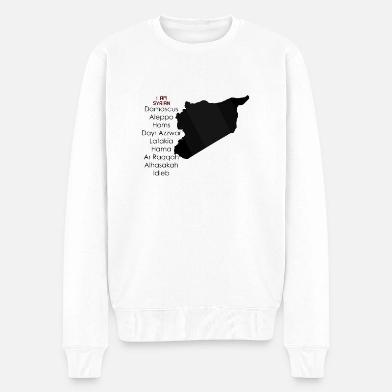 i am syrian - Männer Premium Bio Pullover - Weiß