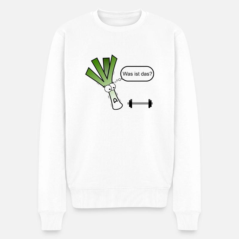 Lauch - Männer Premium Bio Pullover - Weiß