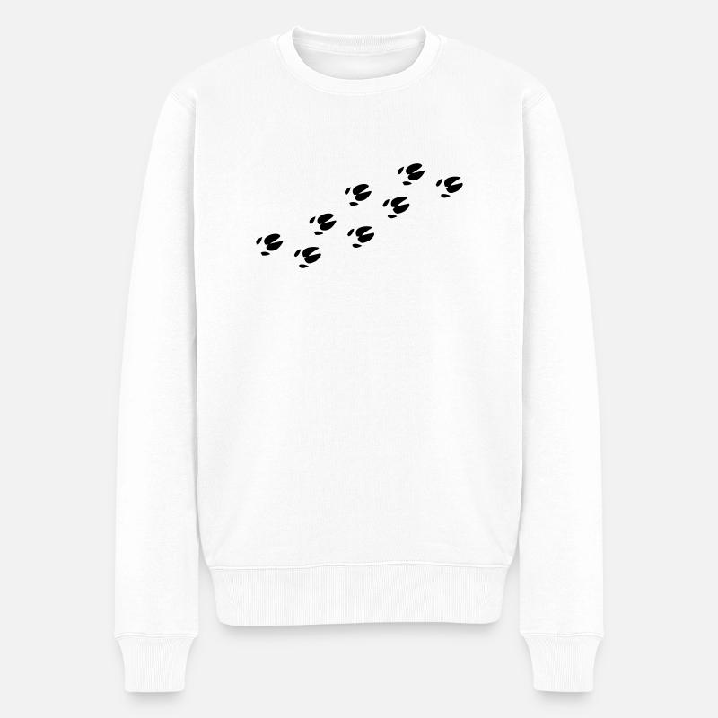 Wildschwein Pfoten - Männer Premium Bio Pullover - Weiß