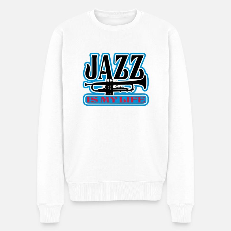 jazz is my life - Pull Premium bio Homme - blanc